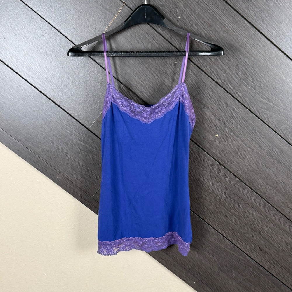 Charlotte Russe Women's Medium Indigo Blue Purple Lace Cami Y2K Coquette McBling